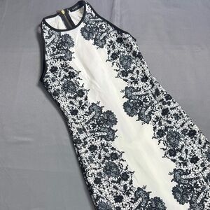 B Darlin Black and White Floral Midi Dress